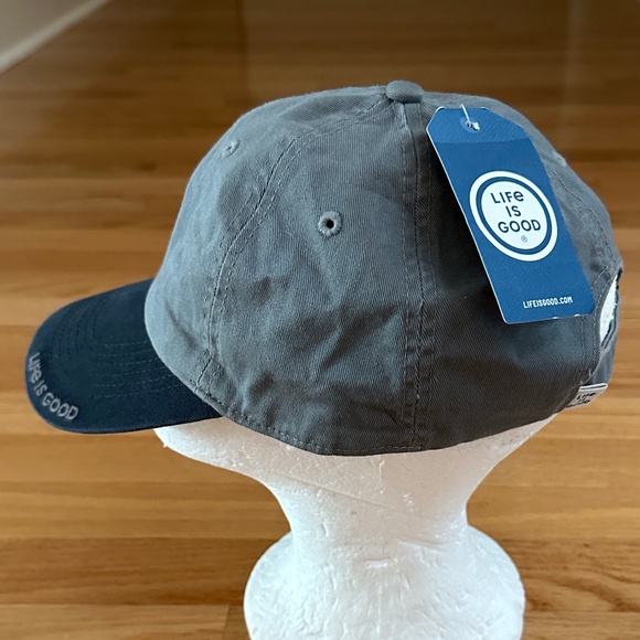 NWT Life is Good Hat Cap Gray Blue Black Dog - Picture 4 of 12